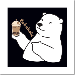 Polar bear loves boba Posters and Art